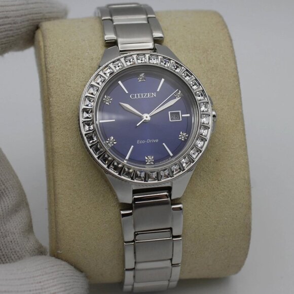 Citizen Silhouette Eco-Drive Steel Crystal Blue Dial Ladies Watch